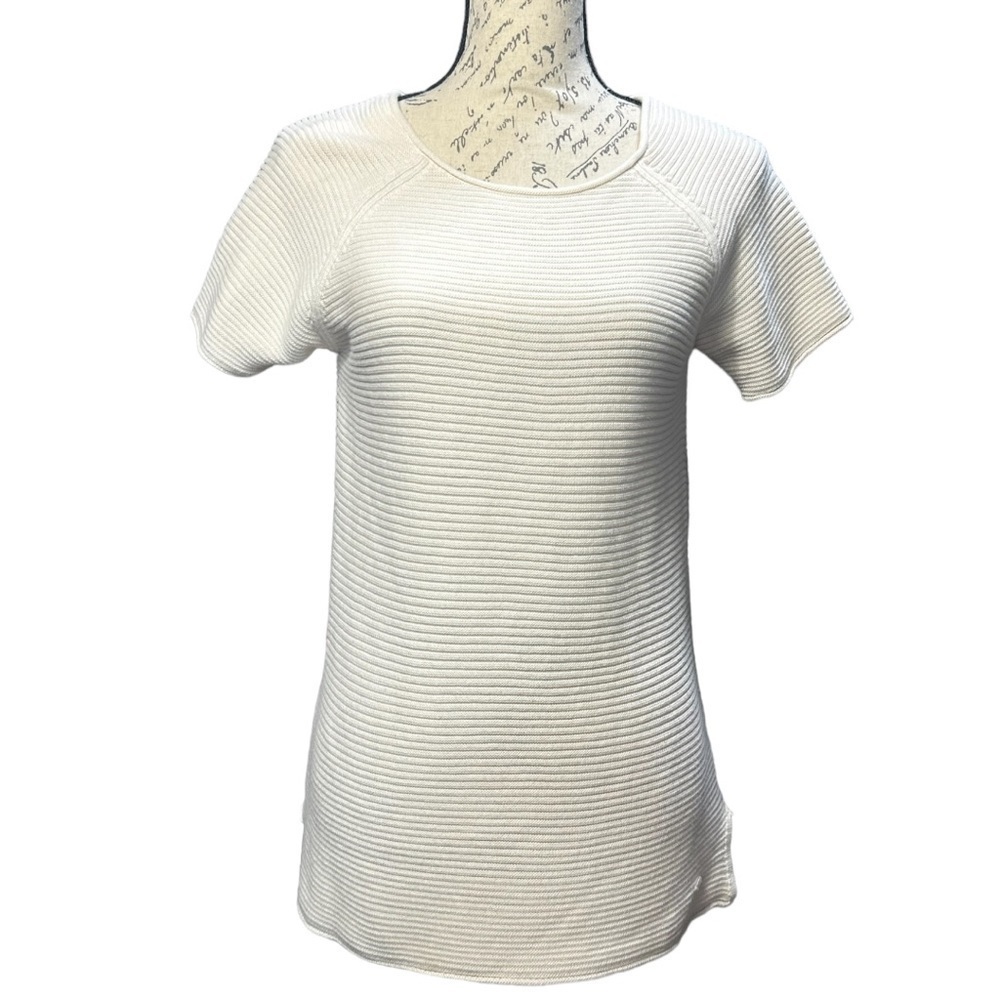 Tom Tailor cream Knit Short Sleeve Sweater Size M